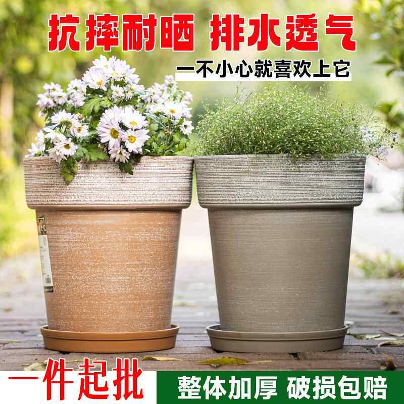 仿陶萨米特花盆树脂仿瓷复古罗马盆栽多肉月季绿植塑料加厚绿萝盆