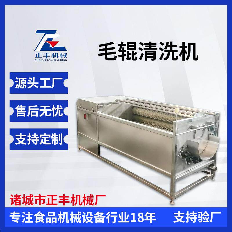 猪牛羊头蹄清洗设备洋芋红薯地瓜清洗去皮机全自动毛辊清洗机