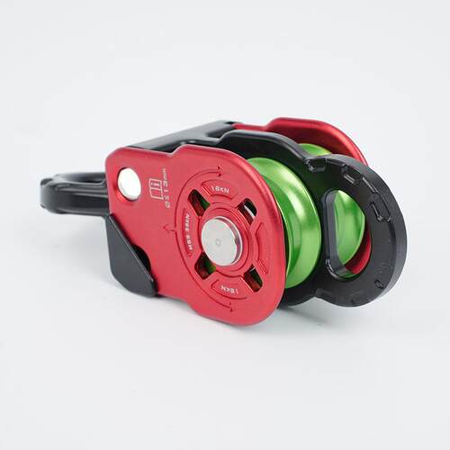 万向双滑轮旋转环绳索防打结万向节侧板滑轮登山攀岩装备高空作业