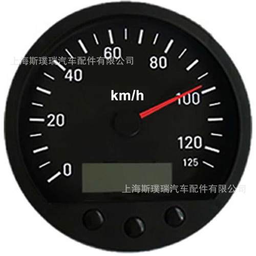 140MM卡车速度码表脉冲表改装通用测速表里程可调带超速报警