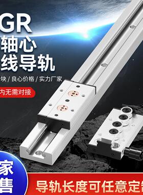 内置双轴心直线 线导轨SGR10 15N 20 25 35滚轮滑块光轴滑轨滑台