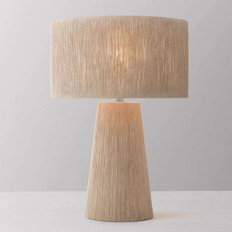 美式简约麻绳台灯 复古法式设计师网红创意卧室床头桌面客厅书桌