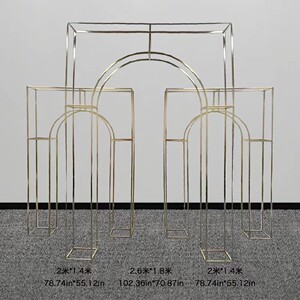 金色婚背景架婚礼屏风背景礼饰道具户外婚饰庆装摆件镀装金TSA拱