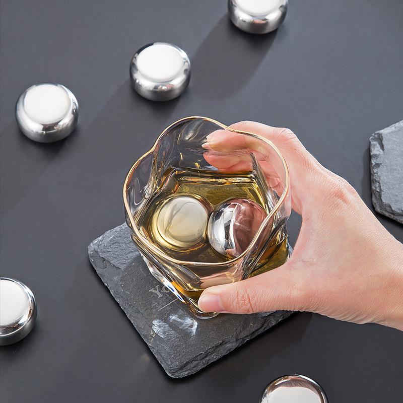 304不形锈象棋钢冰块8MM冰酒3石金冰属冰粒圆饼洋酒镇神器