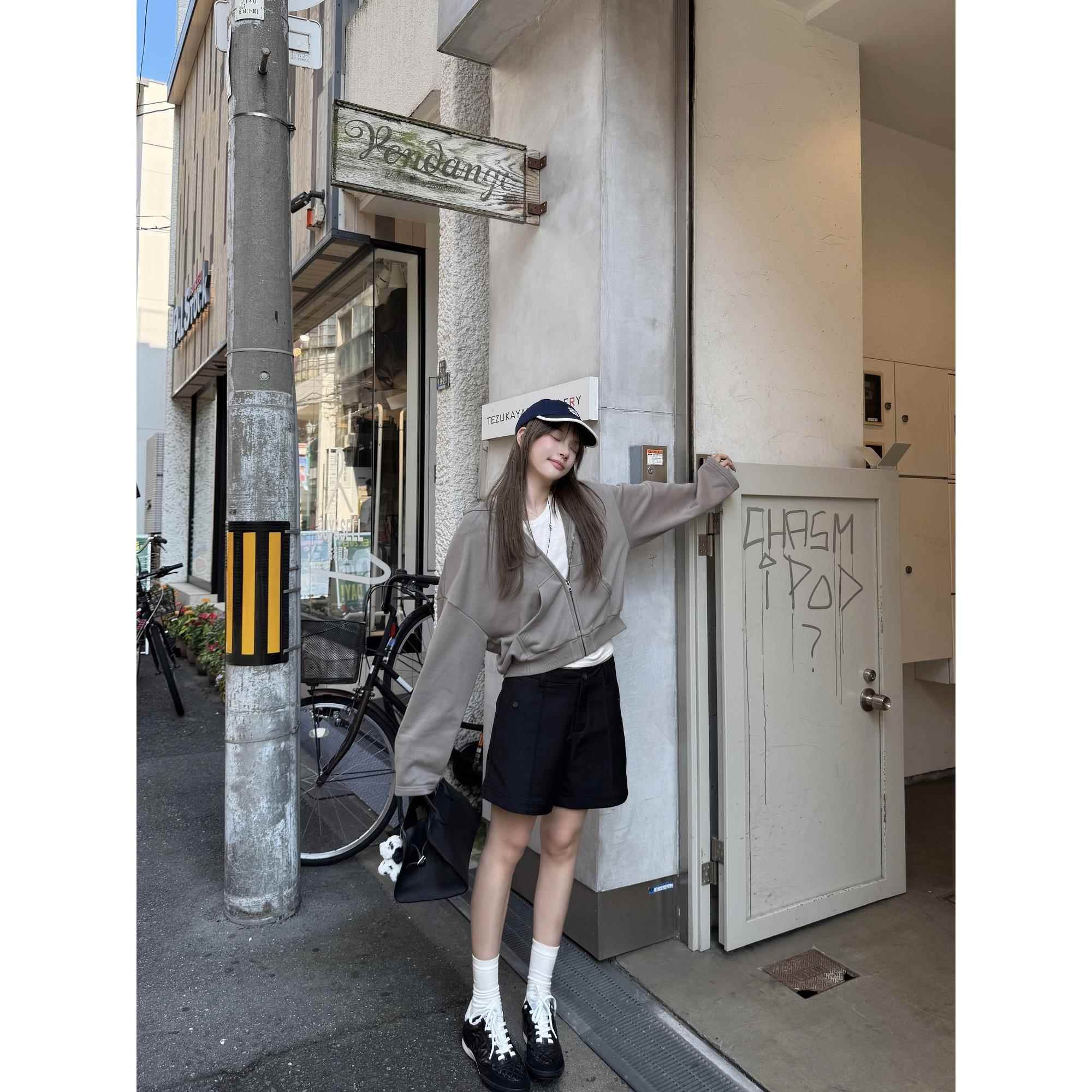CEEYOU m*m6解构香蕉袖连帽卫衣短外套女秋冬