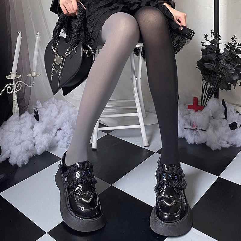 春秋天鹅绒打底袜女士左右拼接丝袜AB双色学生连裤袜鸳鸯袜裤女定