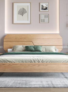 轻奢实白木蜡木实木床.8米双人婚床主卧1.5米JD-603单1人硬靠床家