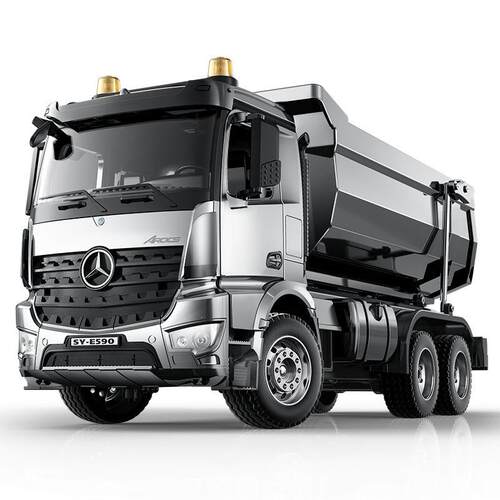 双鹰E590遥控合金自卸车翻斗车1:20比例遥控工程车奔驰卡车玩具车