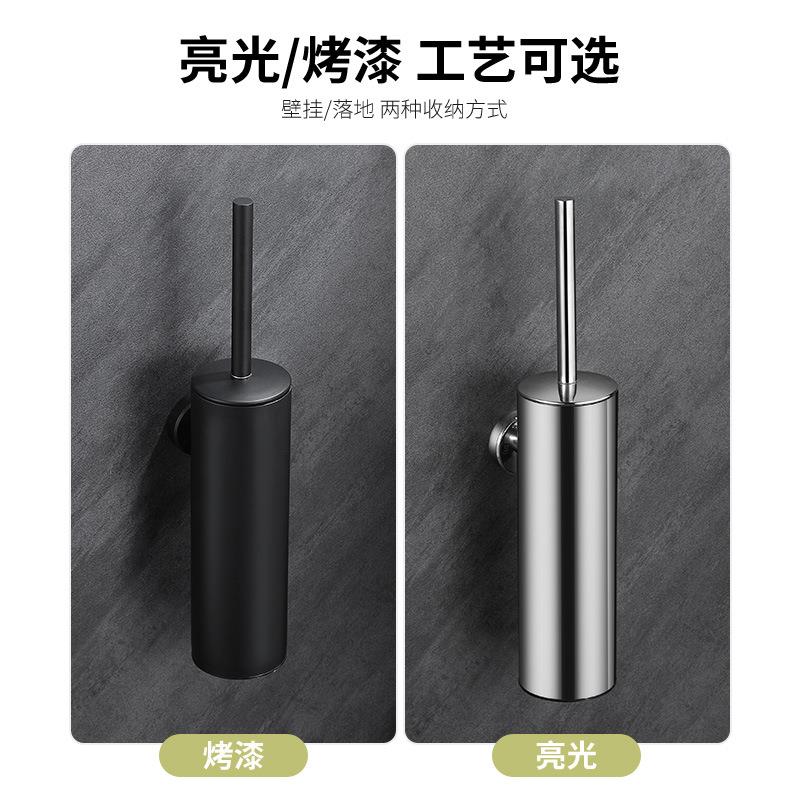 新款直销跨境不锈钢马桶刷浴室卫生间免打孔带盖马桶清洁刷收纳置