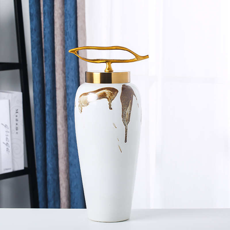 新中式陶瓷花瓶摆件抽象写意家居客厅电视柜软装饰玄关摆设工艺品