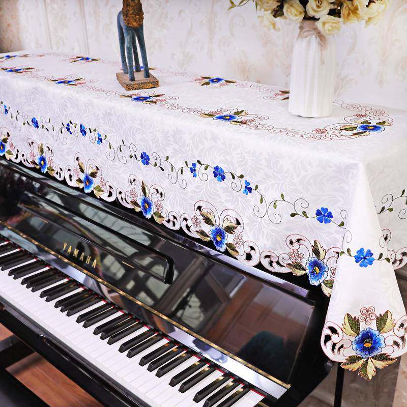 简约尘现代钢琴罩HEV罩子布布艺盖巾绣花半欧式简约风格盖防罩布