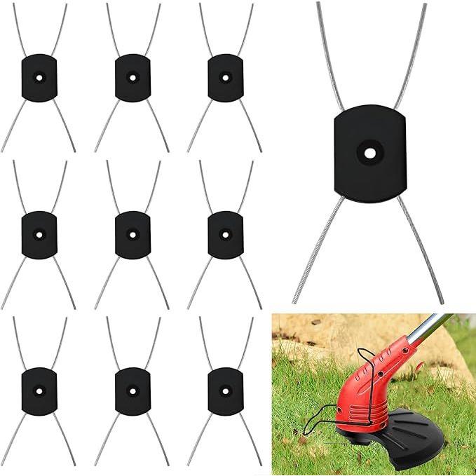 跨境150x5.5mm钢丝绳打草头21V小型家用锂电割草机通用钢丝打草绳