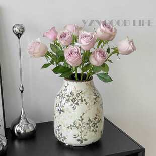繁花复古陶瓷花瓶摆件客厅水培插花创意高级感田园风装饰品新呗欧