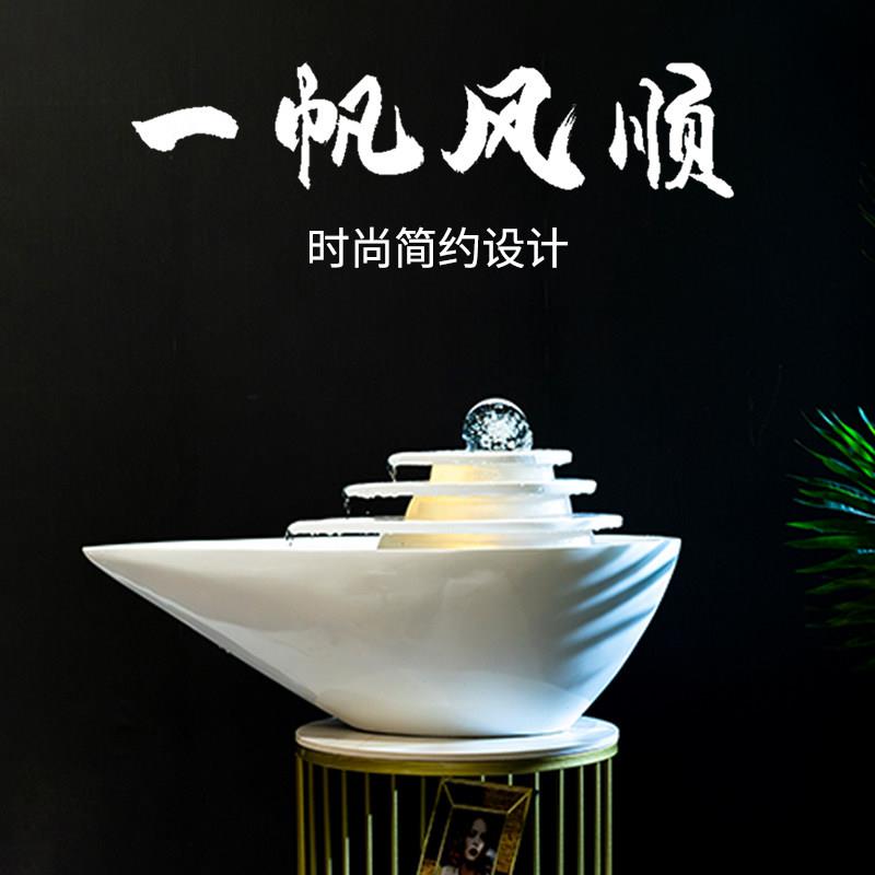 创意简约水景流水摆件循环水办公室水钵喷泉招财桌面落地家居装饰