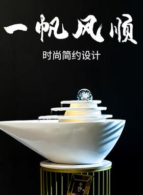 创意简约水景流水摆件循环水办公室水钵喷泉招财桌面落地家居装饰