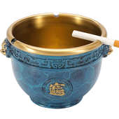 黄铜烟灰缸家用室内客厅茶几办公室大号创意个性 潮流烟缸茶几摆件