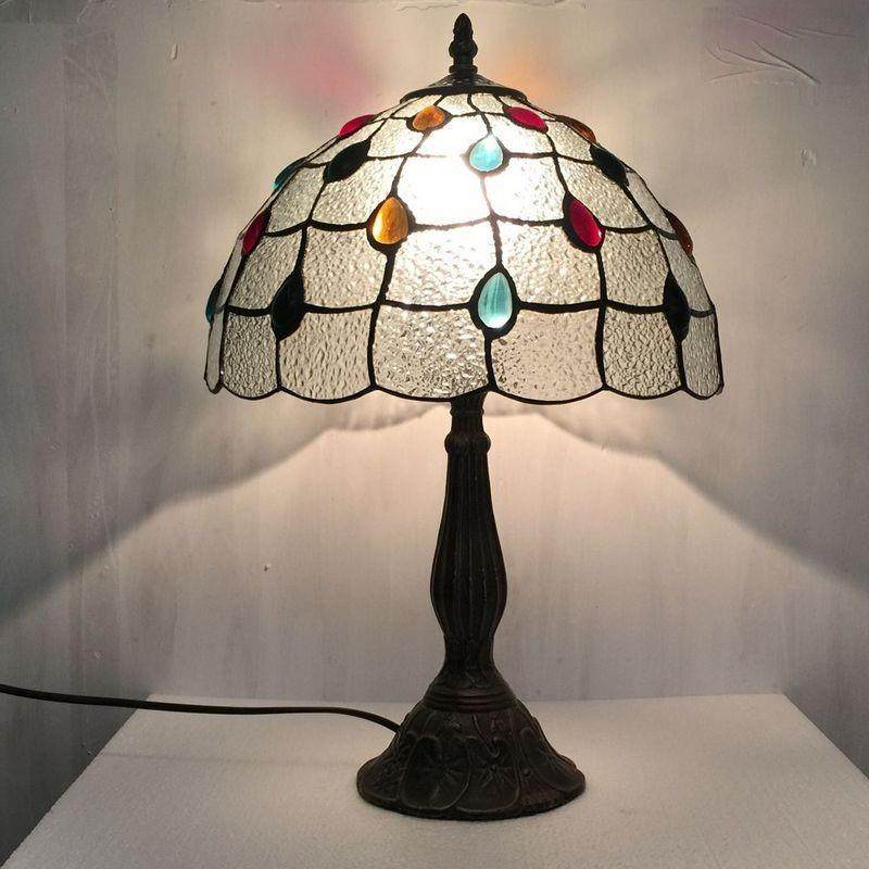 高档美欧室式民国风卧床具护眼阅读头装饰孔雀尾餐灯厅复古玻璃台