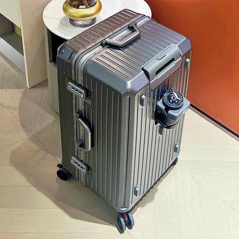 正品新款多功轮能大容铝框行李女22寸登机拉量杆箱男万向箱密码旅