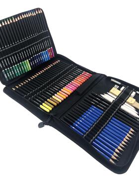 厂家直销95件油性彩铅套装 美术彩色铅笔素描铅笔初学者绘画套装