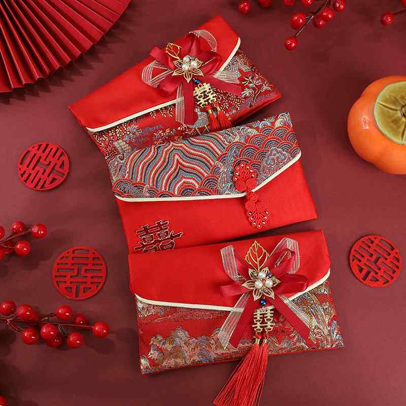 锦团匠心刺绣工艺大容纳中式红包节庆婚庆赠礼红包儿童祝福利是封
