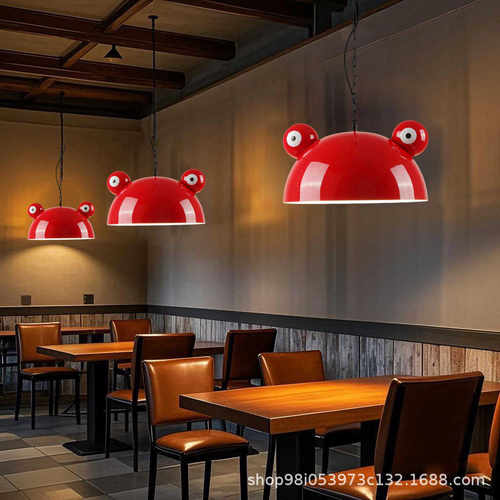 复古工业风餐厅吊灯个性单头饭店餐饮烧烤店铺商用红色火锅店吊灯