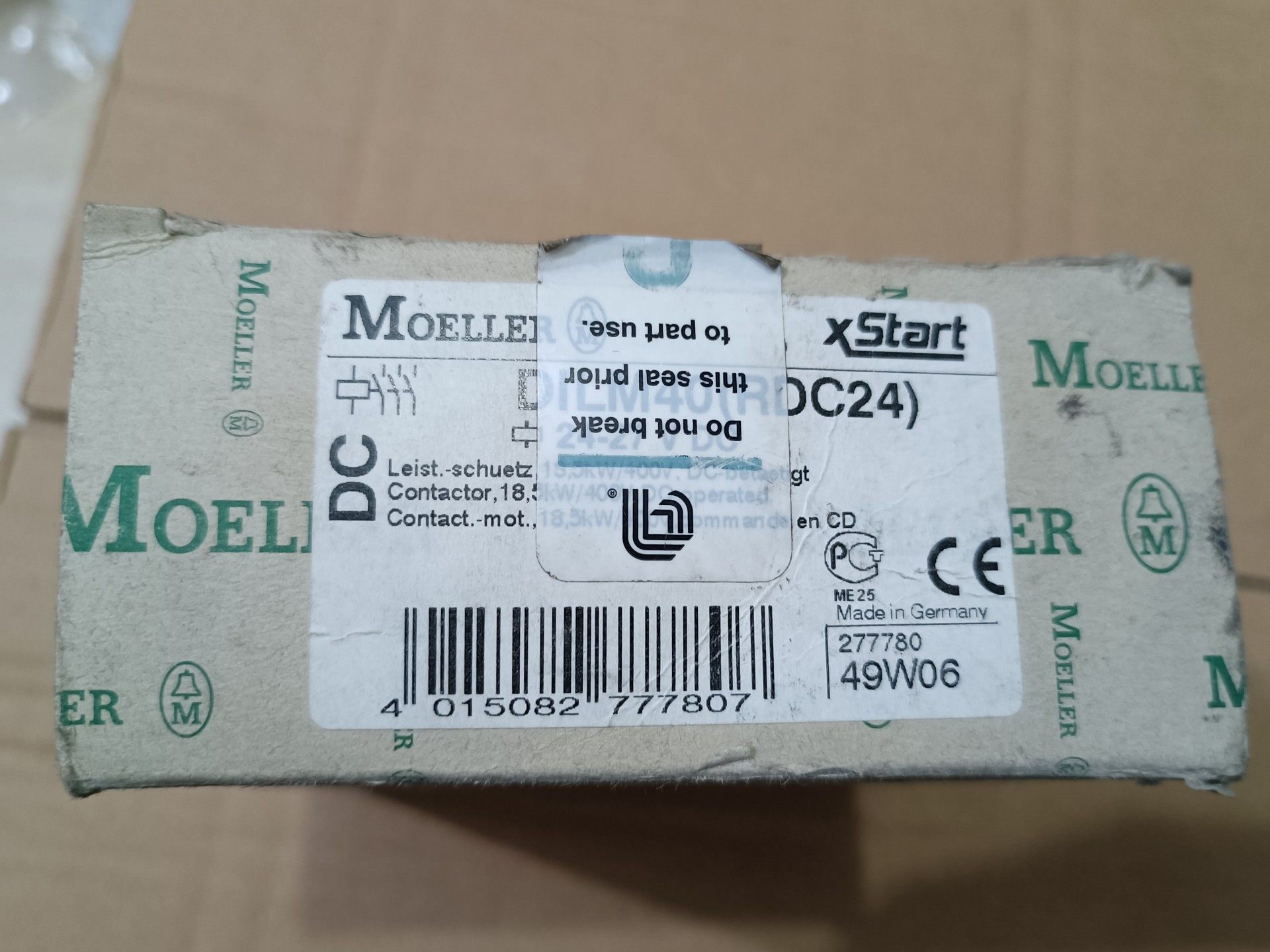 全新正品金钟穆勒DILM40(RDC24)，德国进口直流接触