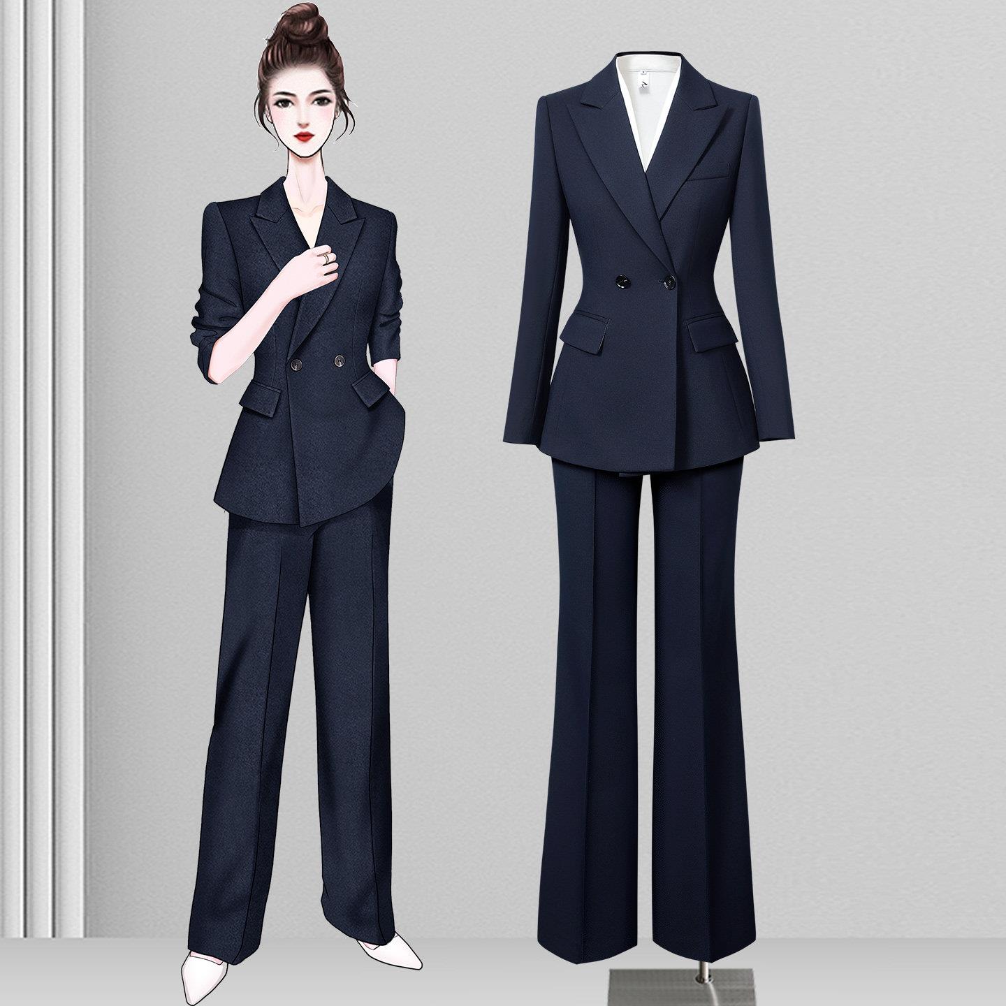 高级感西装套装女春秋西服外套职业正装公务员面试通勤商务工作服