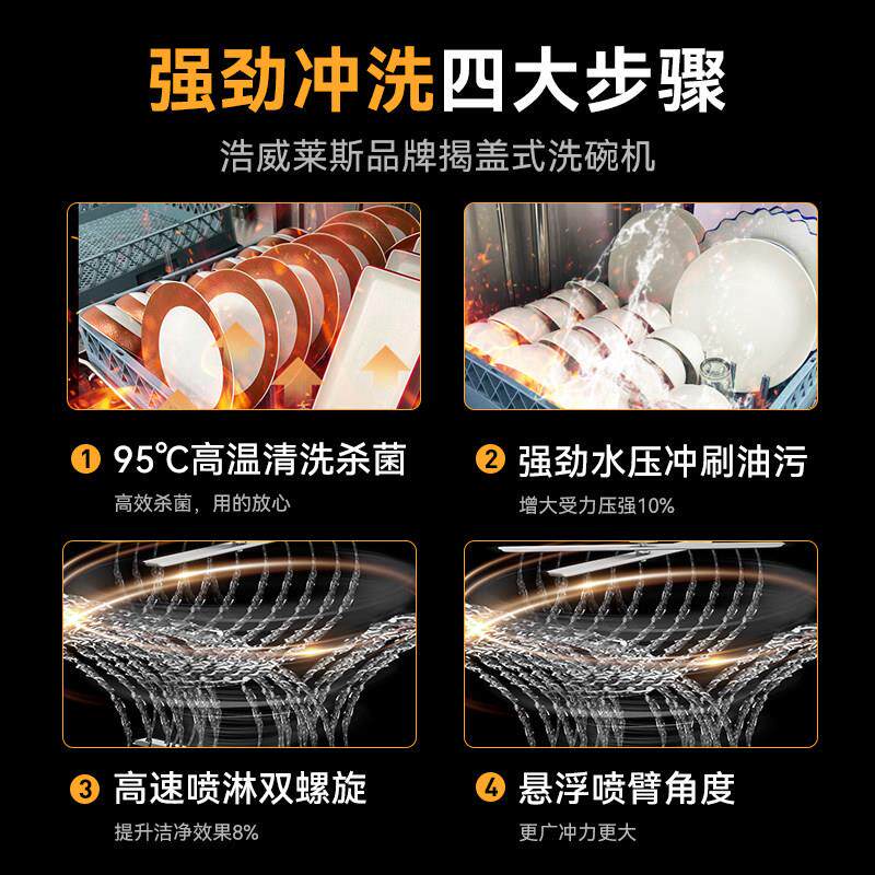 浩威莱斯揭盖式洗碗机商用大小型自动餐饮饭店食堂餐厅用厨芯洗杯