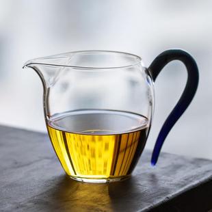 凤玉把高透亮玻璃公道杯高端日式 新羽 防烫公杯分茶器茶海断水好