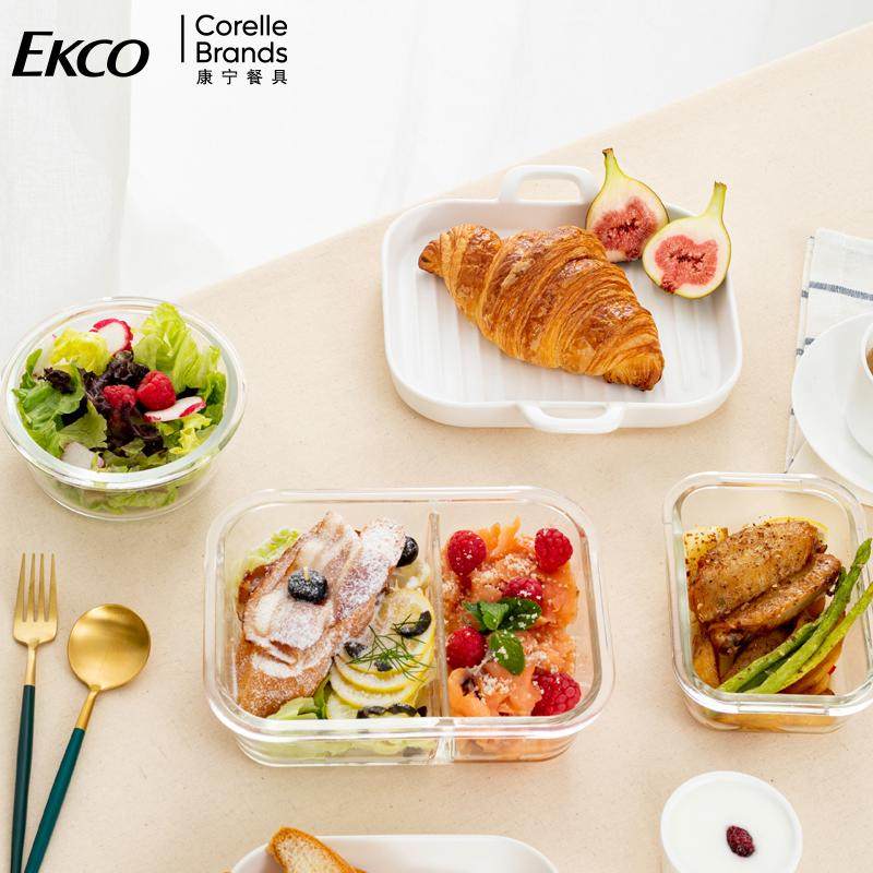 WBZ7分隔玻璃饭盒微波炉加热专用保鲜盒便当盒两格密封餐盒三分格,餐饮具,保鲜盒,淘宝优惠券,粉丝福利购,淘宝优惠卷