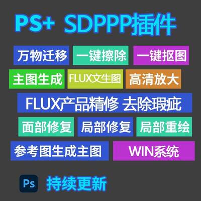 SDPPP插件Comyui整合包PS插件（有安装影片教程，实用工作流