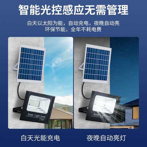 新款LED太阳能户外灯庭院灯大功率超亮防水Solar light照明投光灯