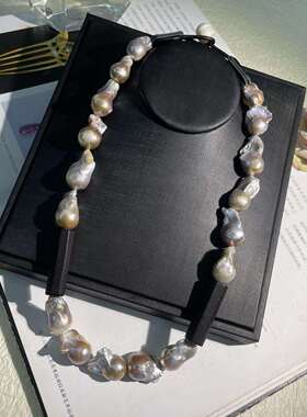 【蜜南】monies风中古vintage 乌木拼巴洛克珍珠轻奢小众百搭套装