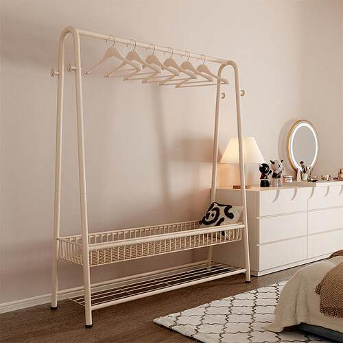 衣帽架落地家用卧室挂衣架房间简易收纳晾衣架阳台室内晒衣服架子