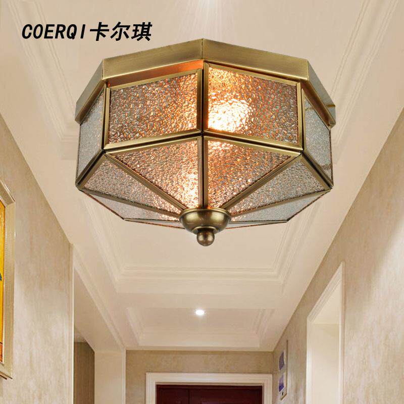 顶灯面包灯led全铜钻石吸顶灯欧式卧室阳台过道灯玄关灯走廊灯