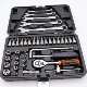 汽工具147箱套装 组合套板管棘轮手修工车五 多功能套修筒扳手套装