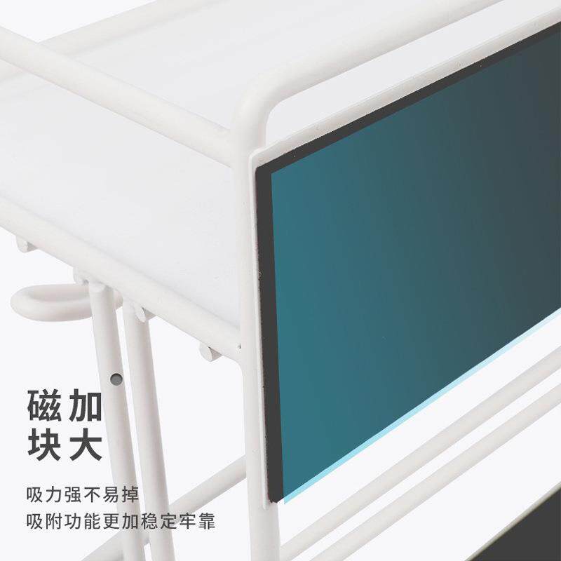 磁吸置物架厨房冰箱外侧面可抽拉调味瓶罐收纳架免打孔保鲜膜挂架
