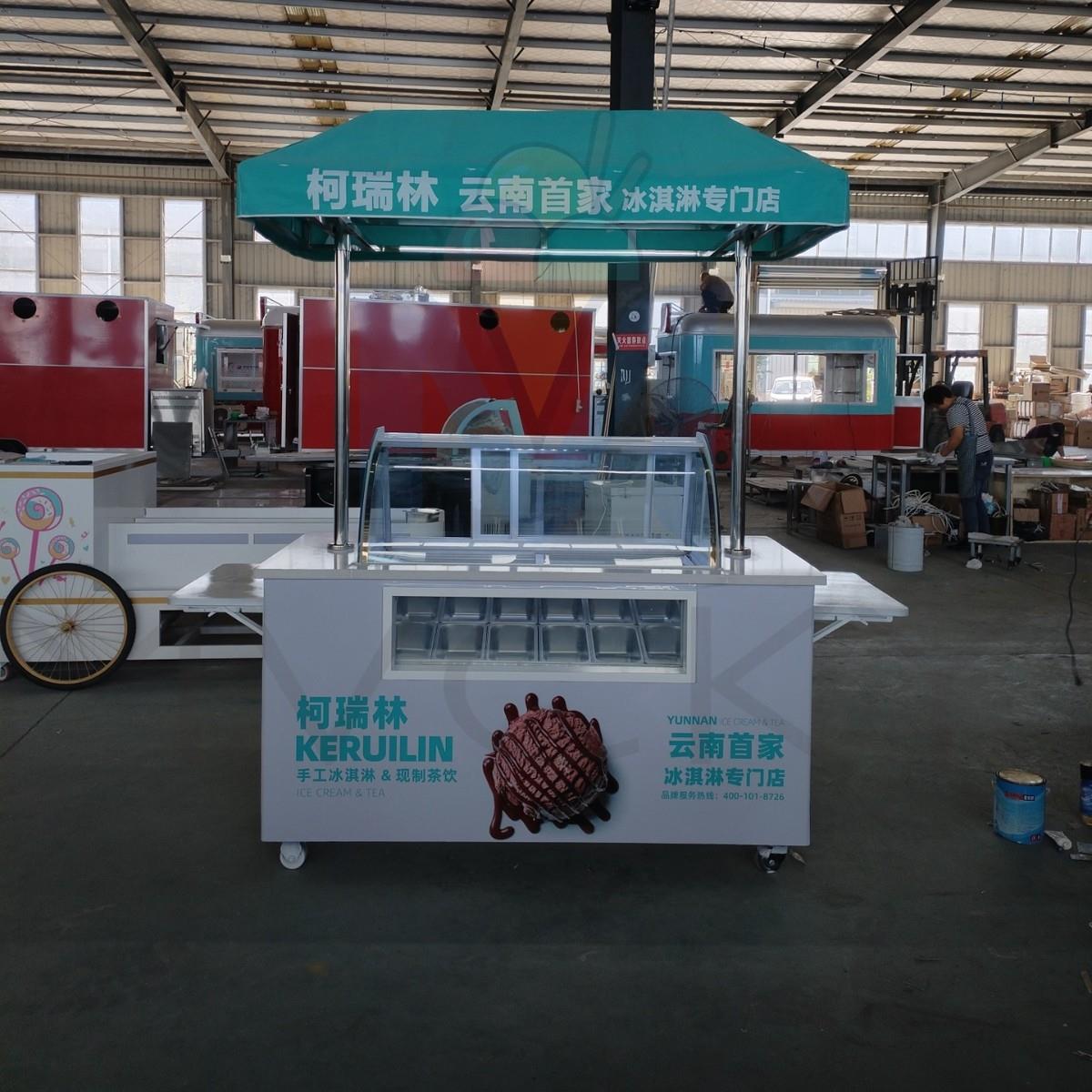 明毅户外餐车景区集市露营小吃三轮车网红节假日果汁美食推车摆摊