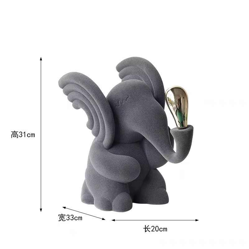 儿童创意现代简约大象书架电镀桌面软摆件样板间房售楼处装饰品