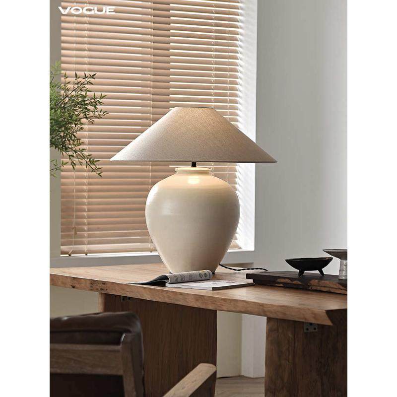 【既白】日式陶罐台灯设计师客厅装饰摆件侘寂风民宿卧室床头灯具,家装灯饰光源,装饰台灯,淘宝优惠券,粉丝福利购,淘宝优惠卷