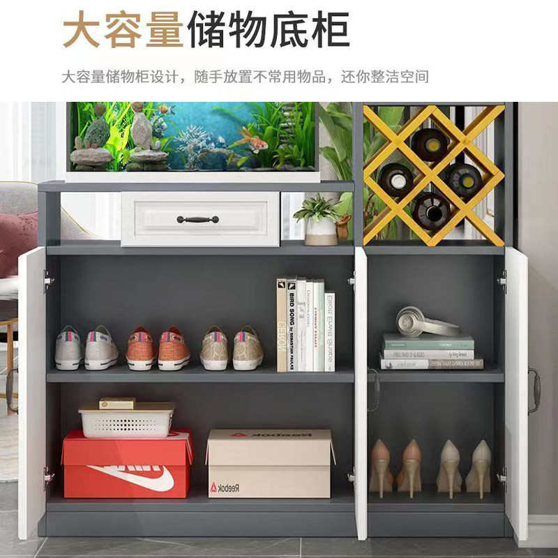 入户玄关柜鱼缸柜客餐厅酒柜隔断柜欧式轻奢门厅屏风柜进门鞋柜