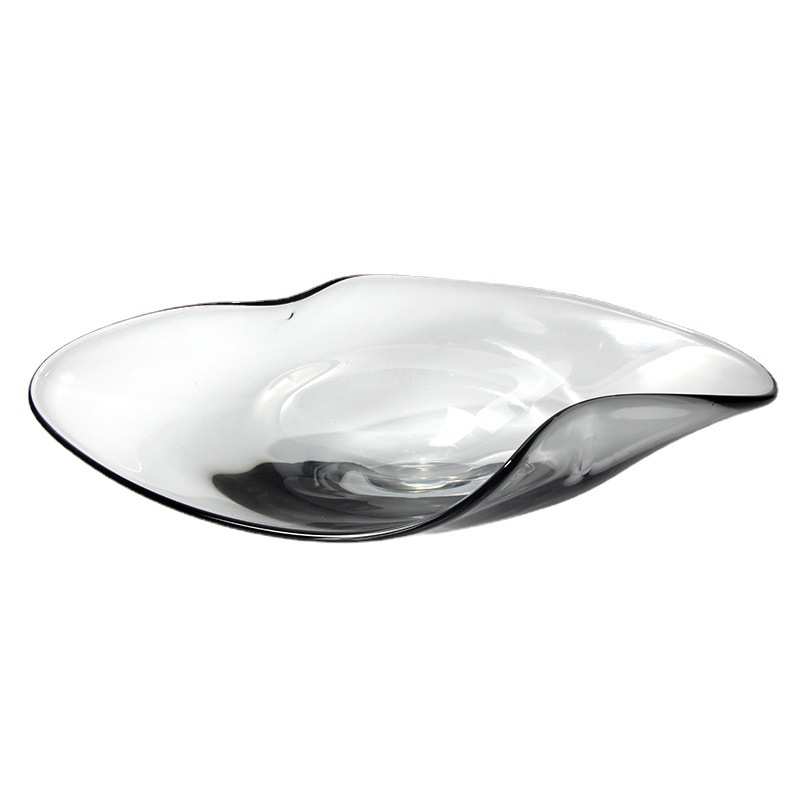 意式流水玻璃创意果盘轻奢高档摆件设计师家用客厅茶几零食水果盘