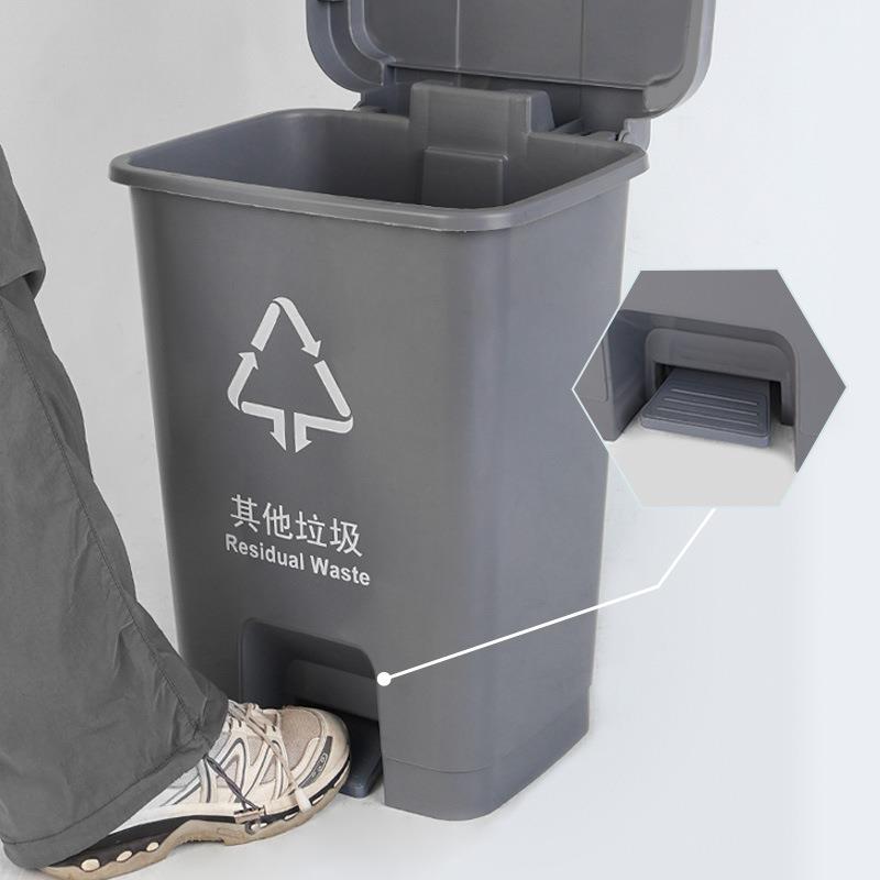 60L垃圾桶超大号商场带盖脚踩收纳桶厂家户外垃圾筒大容量