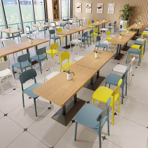 员工饭厅学校食堂桌椅小吃快餐店麻辣烫烧烤餐饮饭堂岩板桌子商用