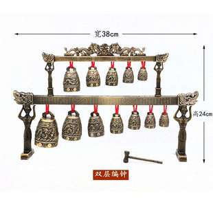 中国风仿古双层编钟模型摆件中式演奏乐器北京纪念品婚庆影视道具