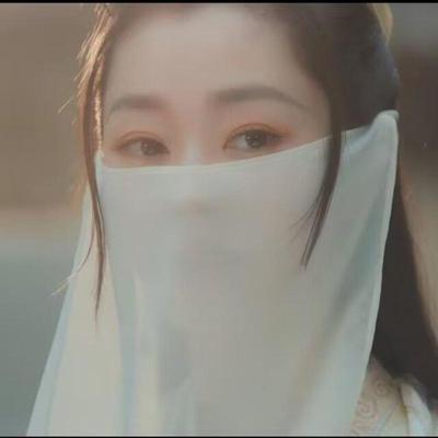 汉服面纱可调节古风百搭半透遮脸挂耳超仙古装汉服蒙面薄遮阳纱巾