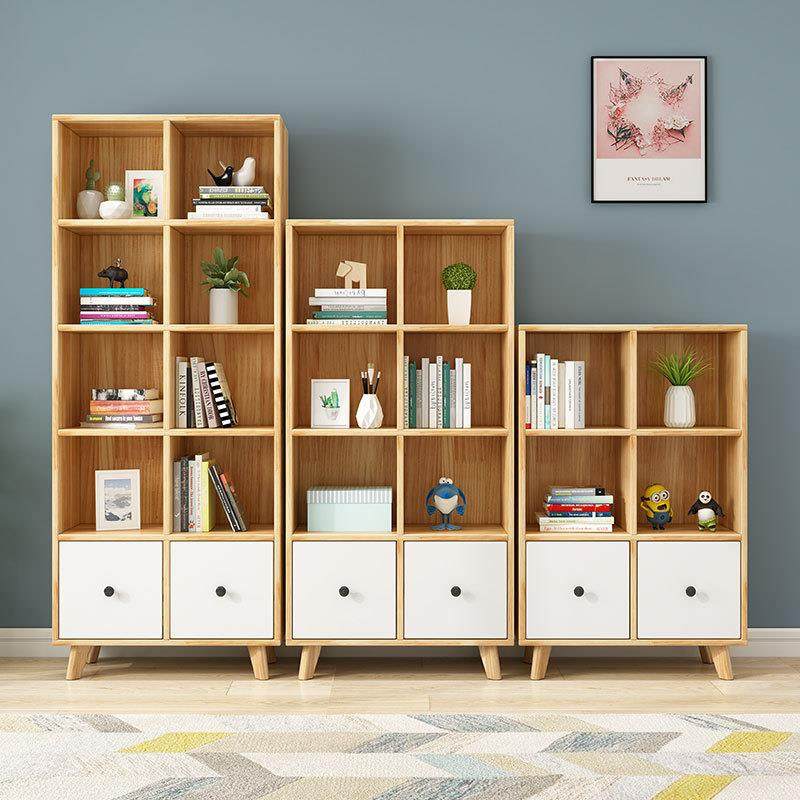 实木松木大容量YH-05505格书书柜客餐厅矮柜收纳柜书柜展示柜书房