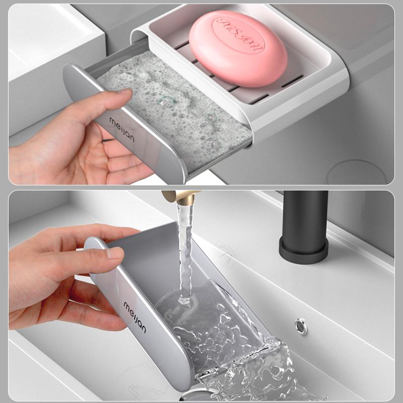 肥皂盒壁挂式沥水置物架家用免打孔浴室卫生间双层新款香陵星