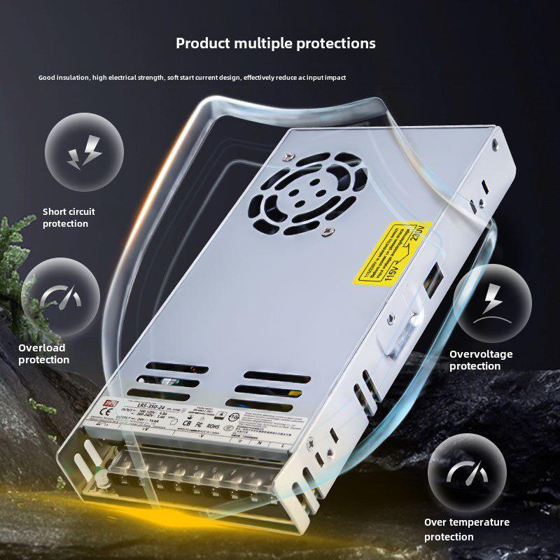 LRS-350-24明伟3C认证CCC开关电源盒220转5V12V36V48伏直流变压器