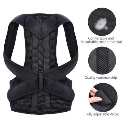 Adjustable Back Posture Corrector With Breathable Shoulder A